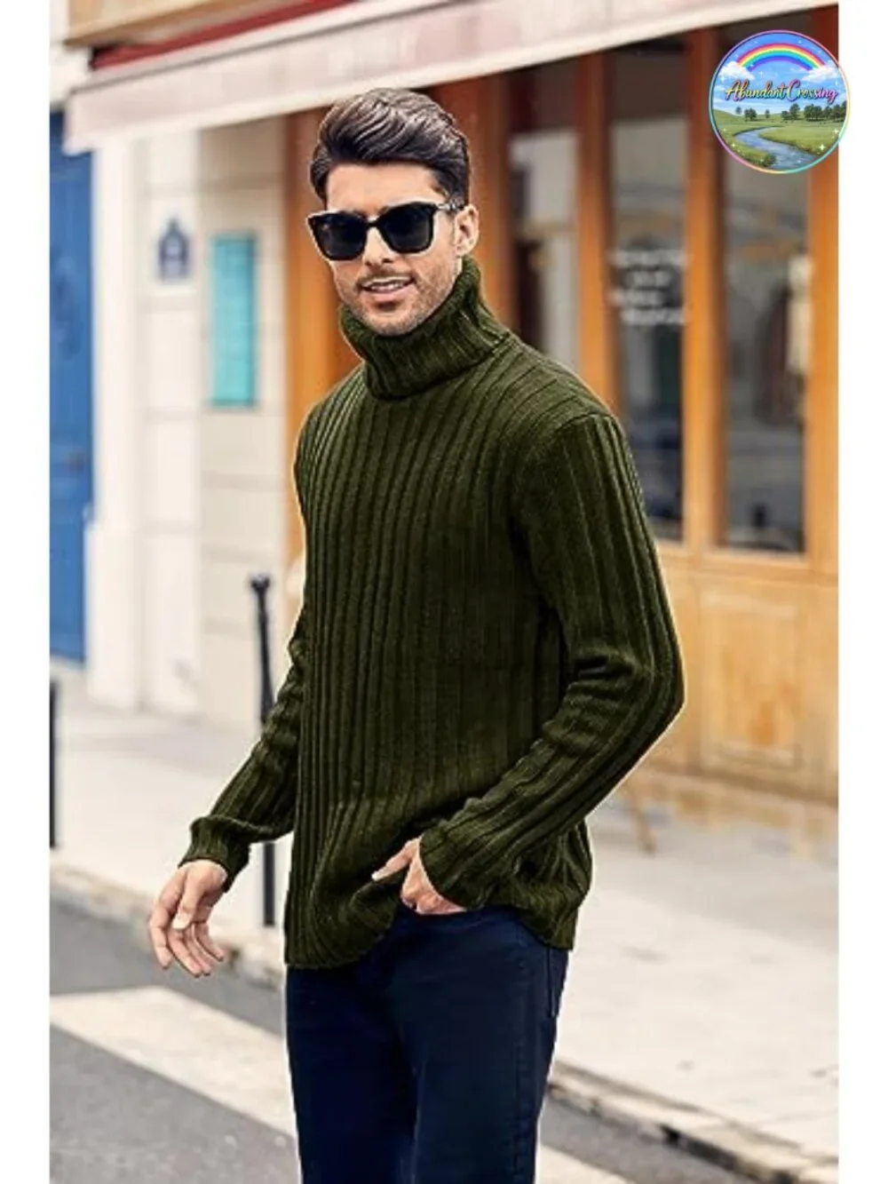 Men's Cable Knit Turtleneck Pullover Sweater Long Sleeve Chunky Warm Winter